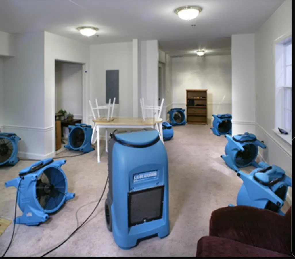 Air movers and dehumidifier setup for Water Extraction & Removal in Cottleville
