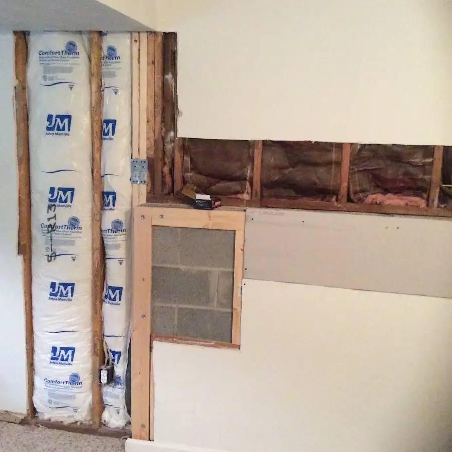 Wall insulation replacement during Basement Flood Cleanup in Cottleville